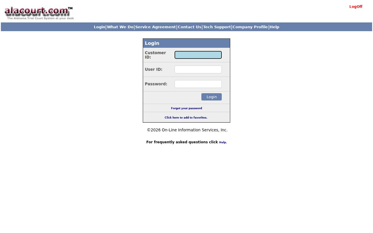 Subscription Alacourt login used to review Colbert County court dates