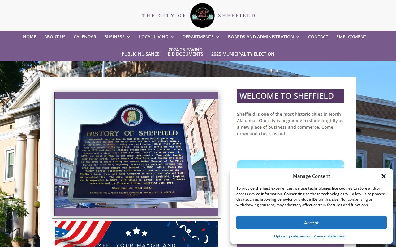 Sheffield source illustrating a separate municipal Colbert County court record custodian