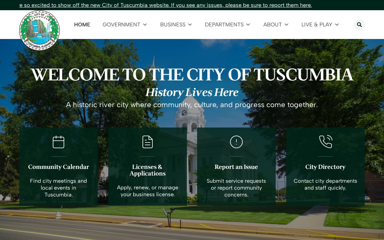 Tuscumbia source distinguishing city files from Colbert County court records